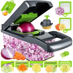 MOVI - Picador y Rallador de Verduras y Frutas 5 en 1 multifuncional