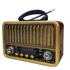 GENERICO - Radio Portátil Bluetooth Recargable Y A Pilas AMFM MP3 Vintage Café