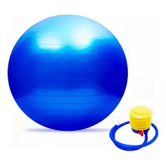 GENERICO - Pelota Balón 75cm Pilates Yoga más Inflador - Color Azul