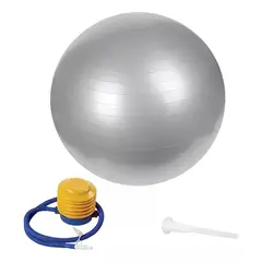 GENERICO - Pelota Balón 75cm Pilates Yoga más Inflador - Color Gris