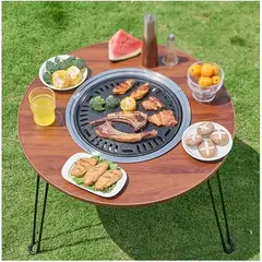 MOVI - MESA PLEGABLE CON PARRILLA PARA TERRAZA JARDIN Y CAMPING