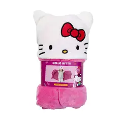 MASHINI - Manta capucha 3D 75x180 cm diseño Hello Kitty