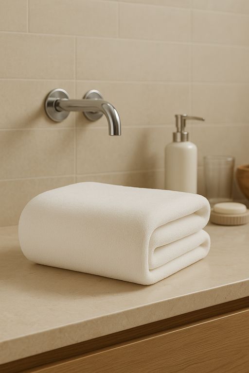 COSAS CASA Toalla de Baño Microfibra Blanca 70x130 cm