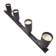 MEGABRIGHT - Lámpara 4 Focos Negros Luz Neutra con Riel de 1 metro