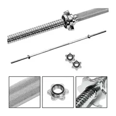 GENERICO - Barra Preolimpica 120cm Recta Cromada Gimnasio Fitness 4.5 kg