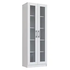 BE DESIGN - Vitrina 2 Puertas Vidrio Moveli Blanco