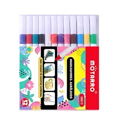 MOTARRO - Plumones Acrílicos 12 Colores Para Toda Superficie