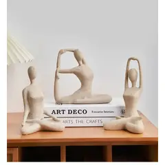 GENERICO - Estatua Postura Yoga y Meditación Loto Decoración de Resina