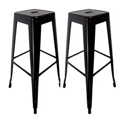 GLOBAL LATIN GROUP - Pack 2 Taburete en Acero Ideal para Bares, Cocina y Restaurante