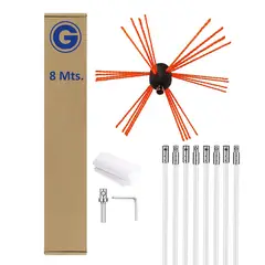 GENERICO - Kit De Limpieza Para Chimeneas Con 8 Varillas
