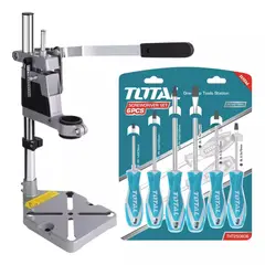 GENERICO - Pack Soporte De Taladro Con Set Destornilladores 6 Piezas Total