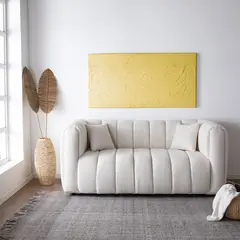MUEBLERIA SYS - Sofa Luna 2 Cuerpos 180x83 Blanco Boucle