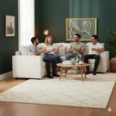 SITIAL HOME - Sofa Seccional Matilda Blanco hueso Con Resortes Pocket