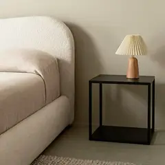 LIVING MARKET - Mesa Lateral Metálica Kolding Negra 50x50x50 Hecha a Mano