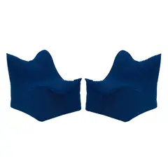 BODEVIR - Set Pouf Potter 1C Felpa Azul Marino