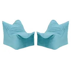 BODEVIR - Set Pouf Potter 1C Felpa Turquesa