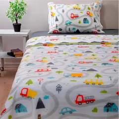 DORAL - Sábanas de polar infantil 1.5 plaza Autos