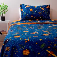 DORAL - Sábanas de polar infantil 1.5 plaza Espacio