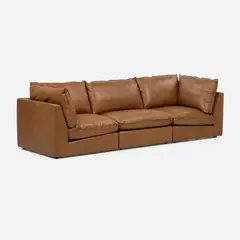 ROSEN - Sofá Modular Seattle 3 Piezas Cuero Camel