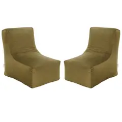 BODEVIR - Set Pouf Tatto 1C Felpa Verde Musgo