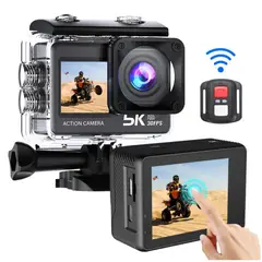 GENERICO - Cámara Deportiva 5K 30FPS Acción Pantalla Dual Touch Innedd