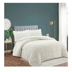 GENERICO - Cobertor de invierno con PLUSH y CHIPORRO 2 Plazas Blanco Invierno GS