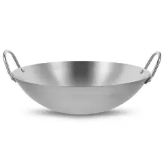 GENERICO - Wok disco tradicional chino de 45cm Acero Inoxidable