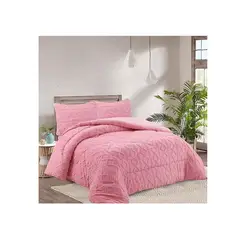 GENERICO - CUBRECAMA TRENZADO INVIERNO 2 PLAZAS ROSA