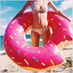 MOVI - FLOTADOR GIGANTE DONUT ROSADO 120 cms