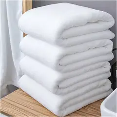 IUNIK - Pack X2 Toallas De Ducha Blancas 100% Baño Algodón