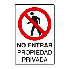 GENERICO - 20x30cm Señal De Advertencia No Entrar Propiedad Privada
