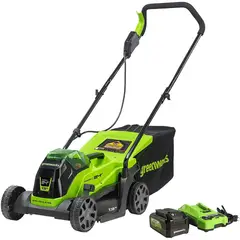 GREENWORKS - Cortacésped Inal 13 24V + Carg y Bat 40 AH - 2534402