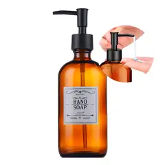 GENERICO - 8 Botellas De Vidrio Ámbar Jabón Gel Bomba de Locion 500ml