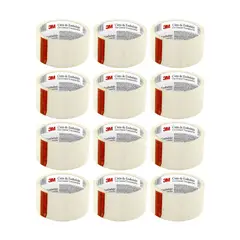 3M - Pack 12 Cintas De Embalaje Transparente 301 - 48mm X 37mt