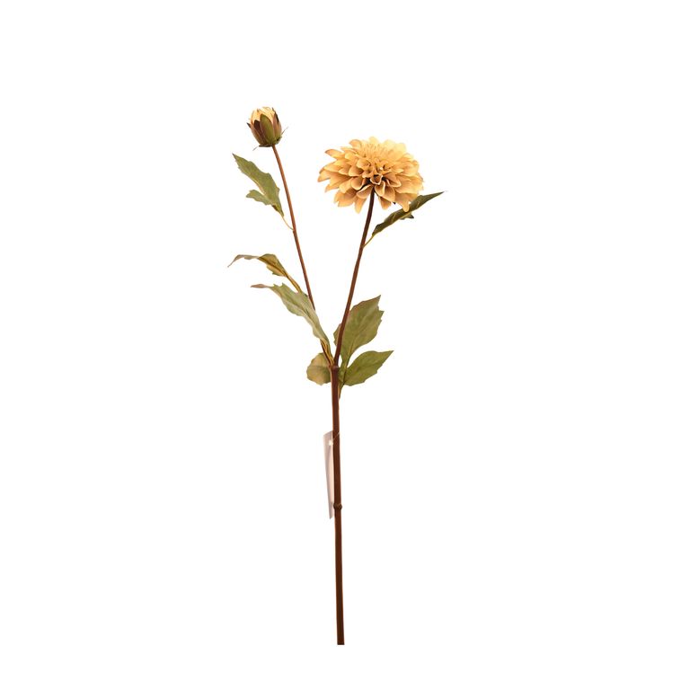 VADELL Flor de Dalia artificial color crema de 68 cm