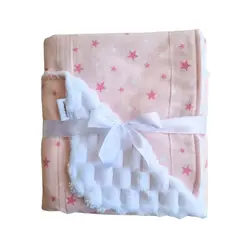 GENERICO - Frazada de Bebé Suave de Algodón 75 Cm X 75 Cm Mini Estrellas Rosadas