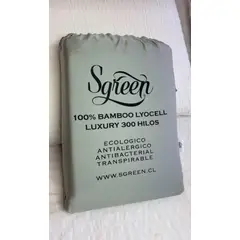 GENERICO - Sabanas Bambu KING con 2 FundaS 100% Lyocell 300hilos SGREEN/Verde