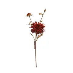 VADELL - Flor de Crisantemo artificial color rojo de 50 cm