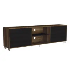 FMFURNITURE - Rack Tv 80 2 Puertas Fm-002O Café Oscuro