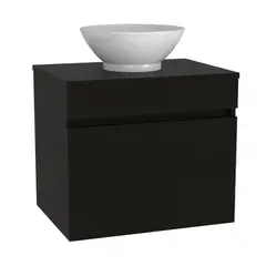 FMFURNITURE - Mueble Vanitorio 2 Puerta Negro 51.8x59.5x44.5 cm