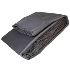 GENERICO - Set de Sabanas 100% Lyocell Bambu 300 hilos SGREEN Gris Super King con 2 FUNDAS
