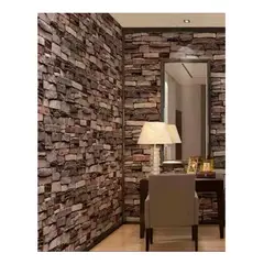 GENERICO - Papel Mural Adhesivo Diseño Ladrillo Plomo