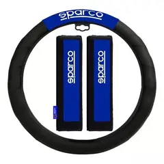 SPARCO - Cubre Volante + Cubre Cinturon Auto Azul Universal spc1111bl