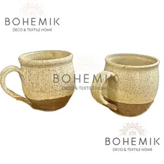 GENERICO - Set 2 Mug color Beige Tierra Ceramica Gres