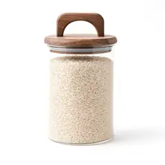 GENERICO - Frasco Contenedor Hermético Vidrio Tapa Asa Acacia 1000ml