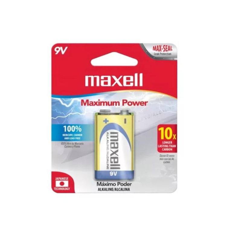 Bateria 9v Maxell Alcalina Maximo Poder