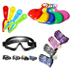 GENERICO - Conjunto Trineo Nieve Antiparra MoldeBolas Guantes Coneja