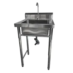 PROCHEF - Lavafondos Acero Inoxidable 60x60x90 cm. Con Grifería