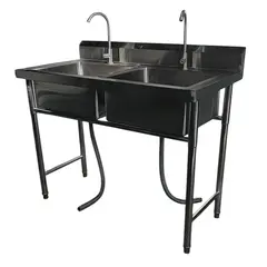 PROCHEF - Lavafondos Doble Acero Inox. 120x60x90 cm. Con Grifería