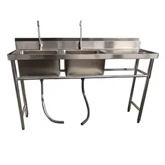 PROCHEF - Lavafondos Doble Acero Inox. 150x60x90 cm. Secador derecho
